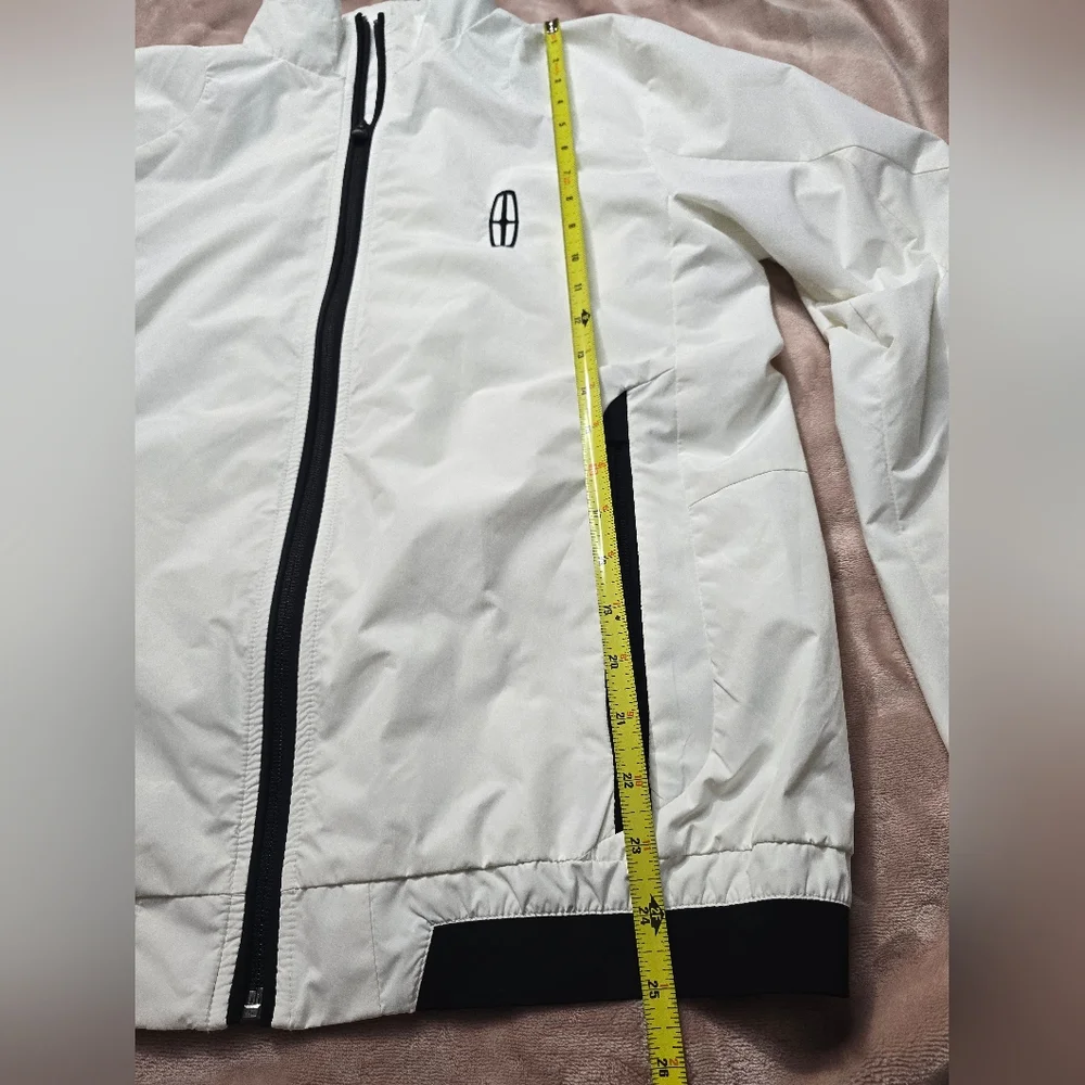 Lincoln Stormtech Jacket Mens White Full Zip Windbreaker Size Small